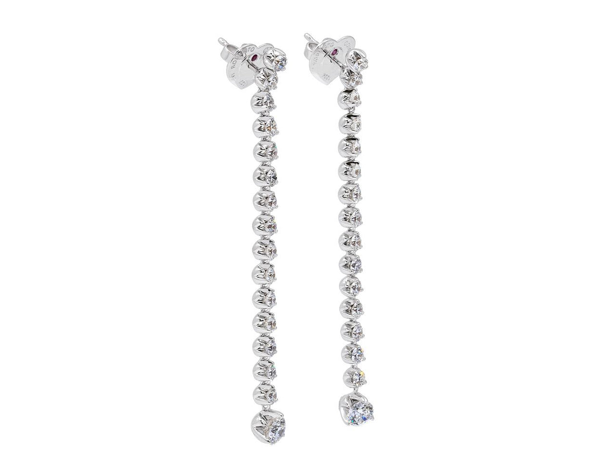 Diamond duster earrings in 18K white gold