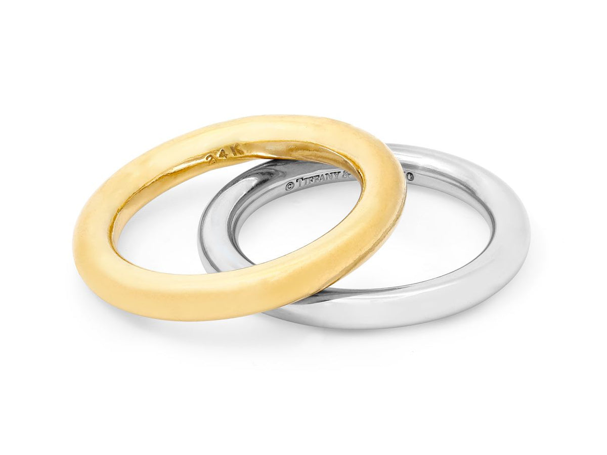 Platinum and 24K yellow gold wedding bands