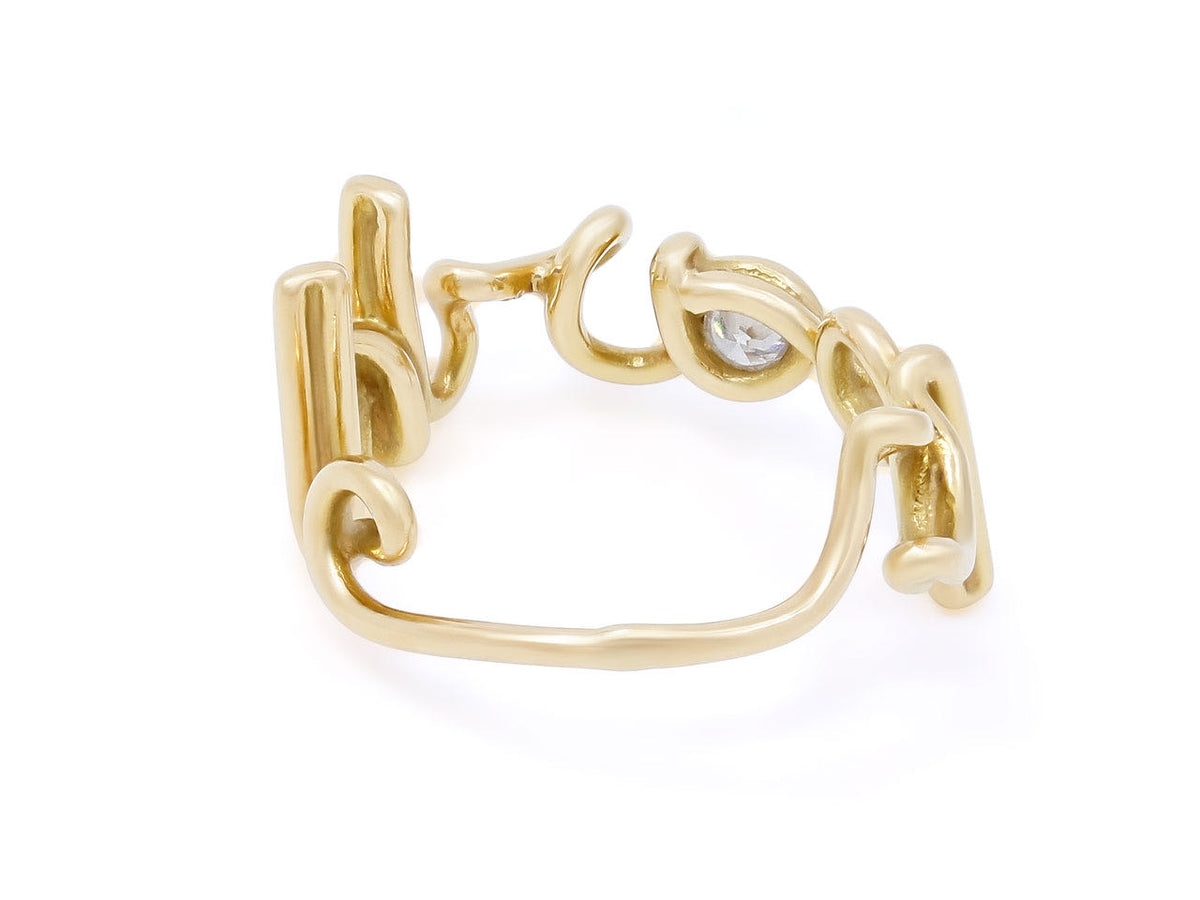 18K gold Sparkle ring with diamond accent