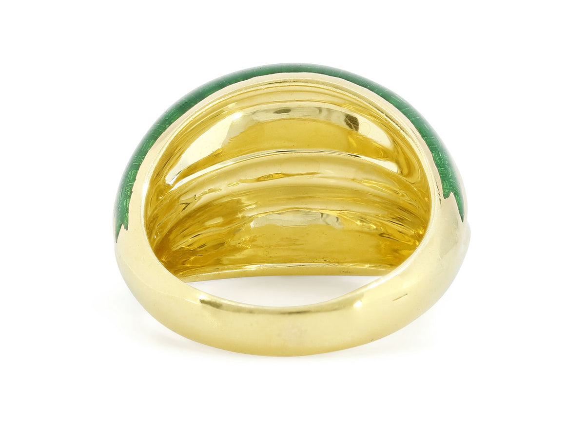 Diamond and Enamel Ring in 18K Gold