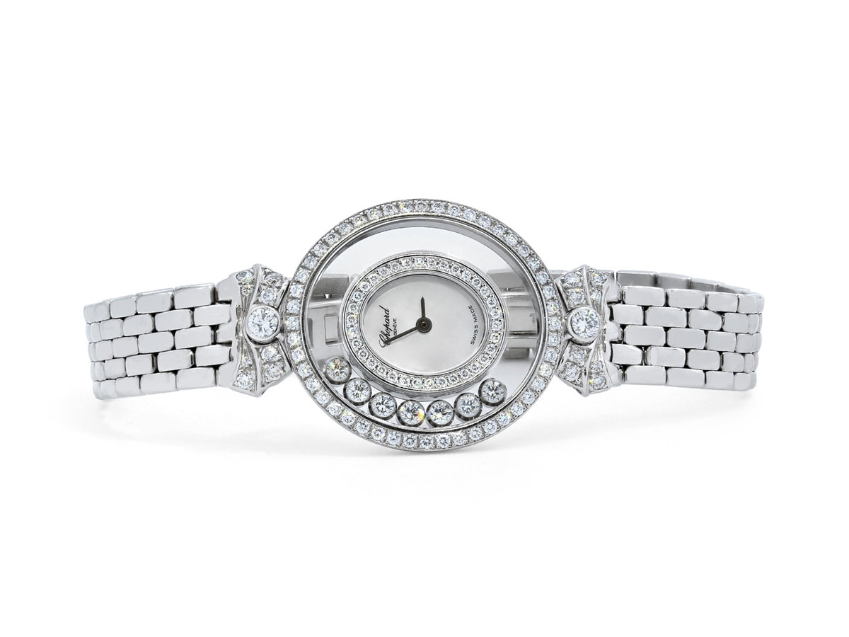 Chopard white gold diamond wristwatch with round dial