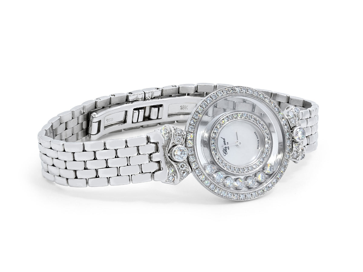 Chopard Happy Diamonds watch with diamond bow motif