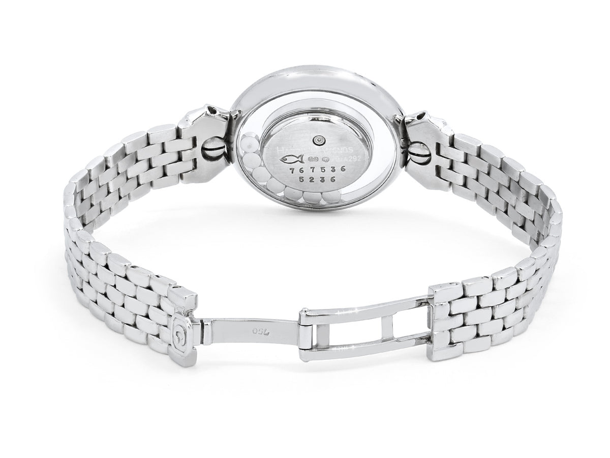 Chopard white gold watch with bracelet shown from behind