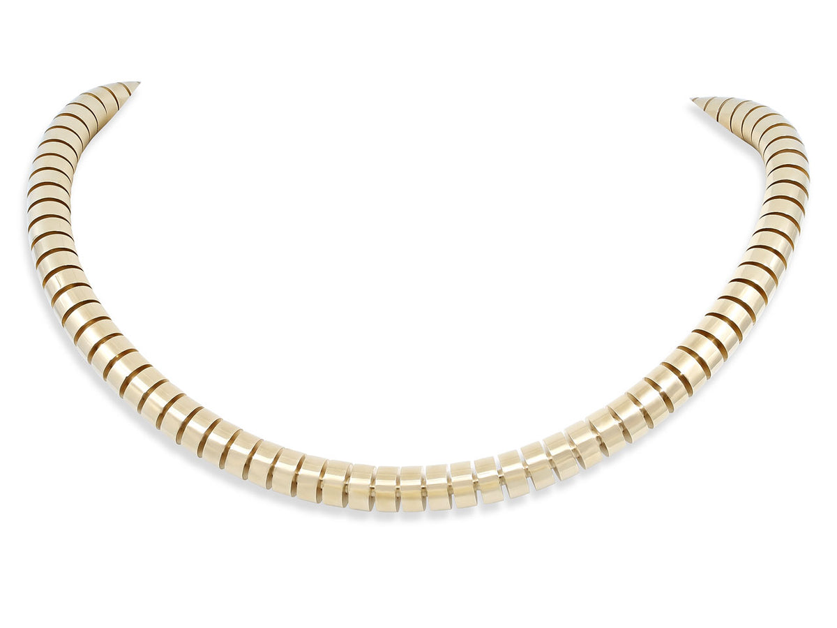 18K gold flexible segmented tube necklace