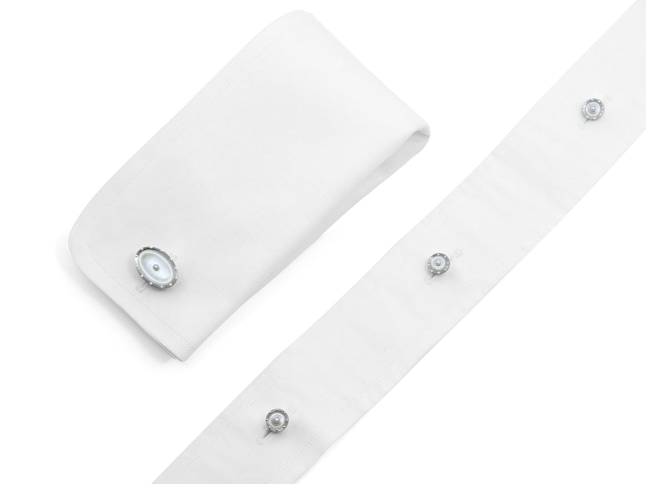 Art Deco Mother-of-Pearl Dress Set in Platinum and 14K Gold