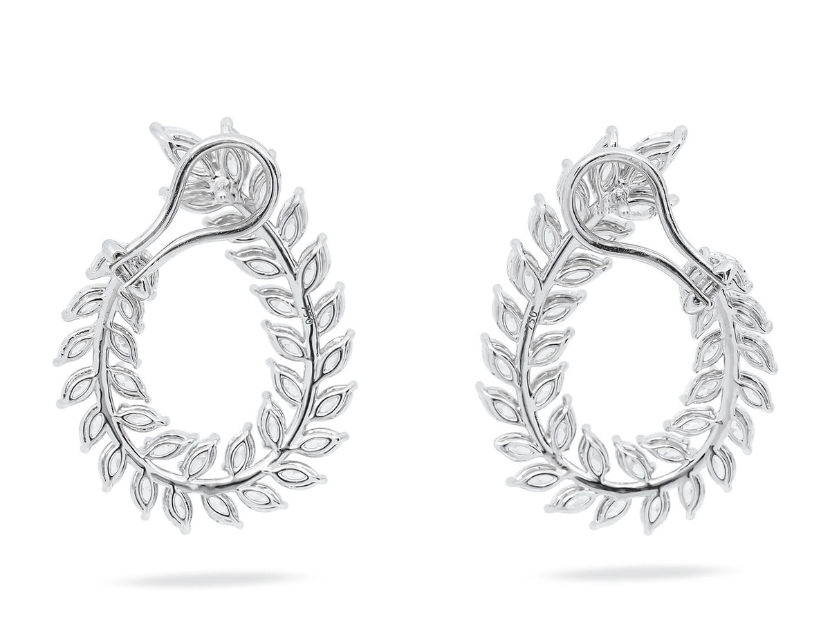 Diamond wreath earrings in 18K white gold