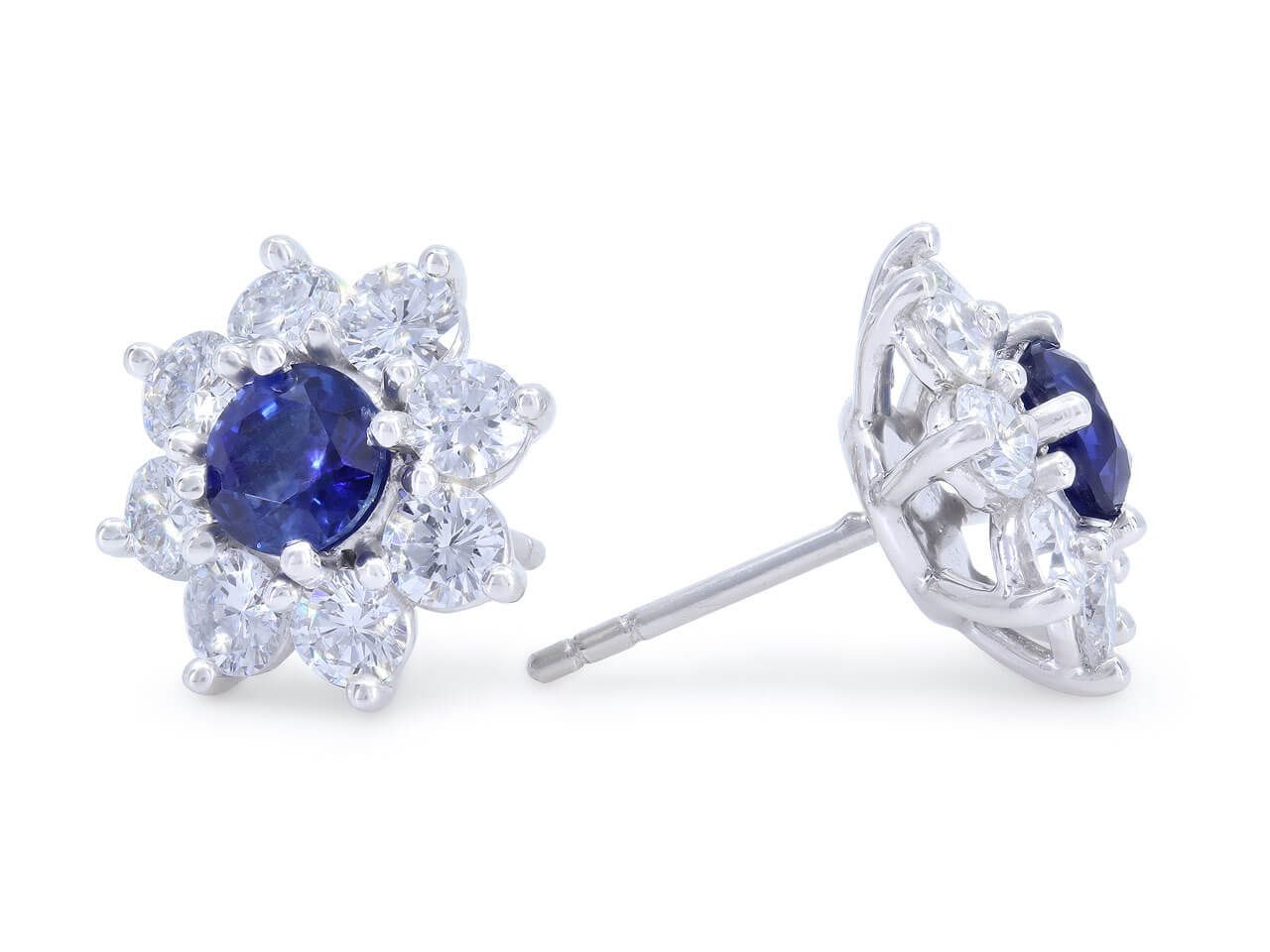 Beladora 'Bespoke' Sapphire and Diamond Earrings in Platinum