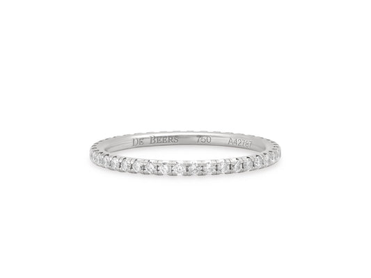 DeBeers 'Aura' Diamond Eternity Band in 18K White Gold