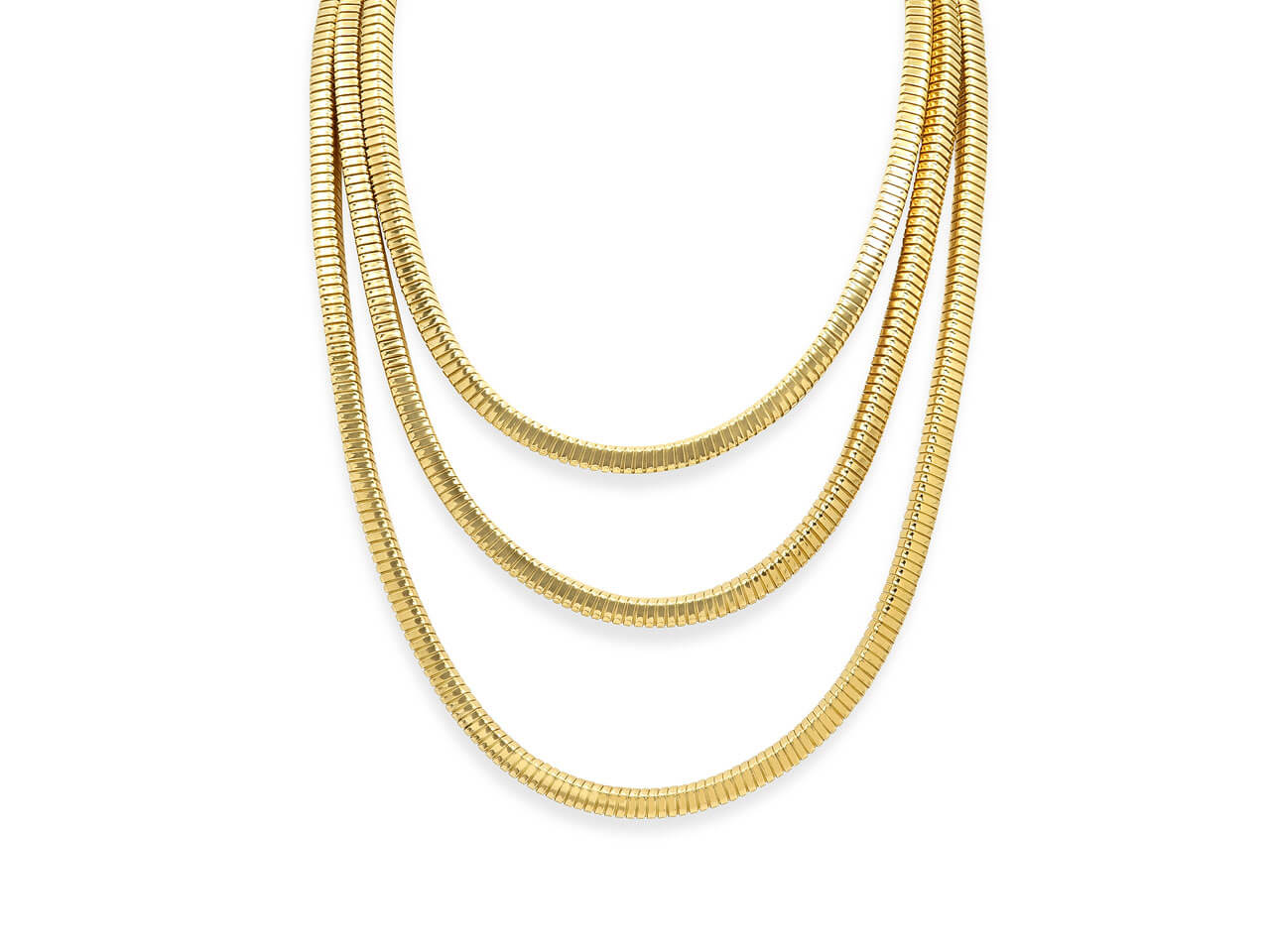 Vintage Weingrill 'Duemetri' Tubogas Necklace in 18K Gold