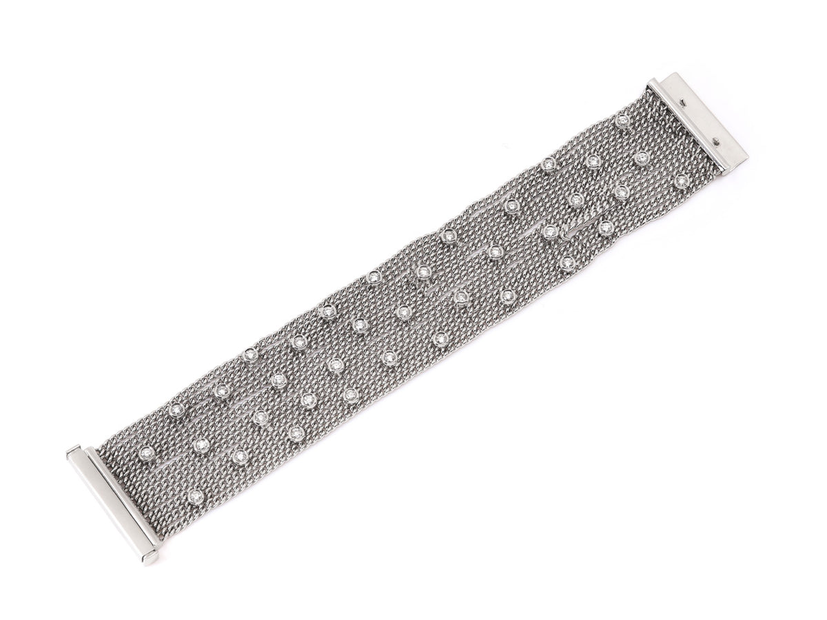 18K white gold bracelet with scattered diamonds