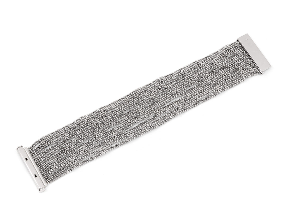 18K white gold woven chain bracelet