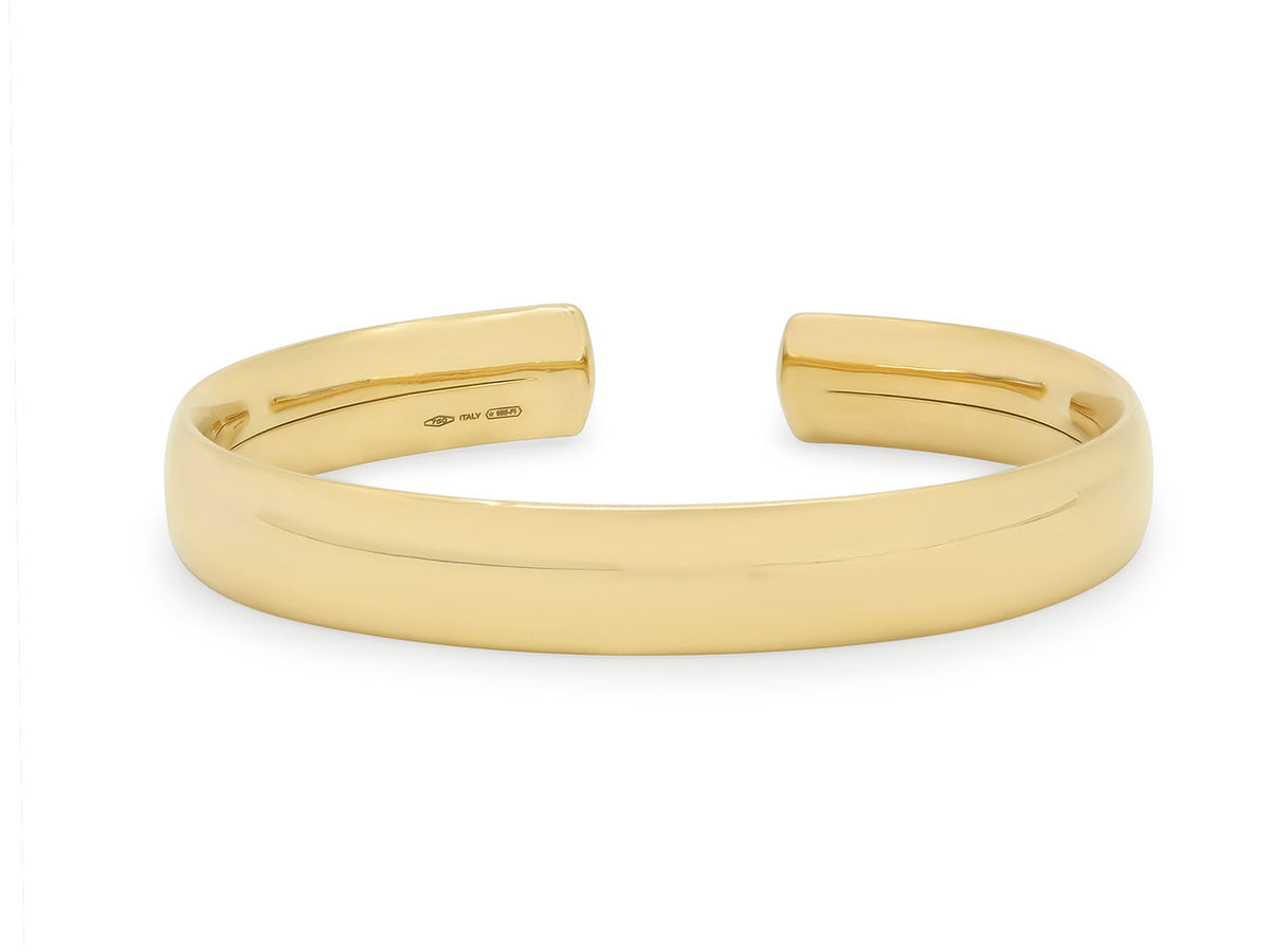 Polished 18k yellow gold flexible cuff bracelet