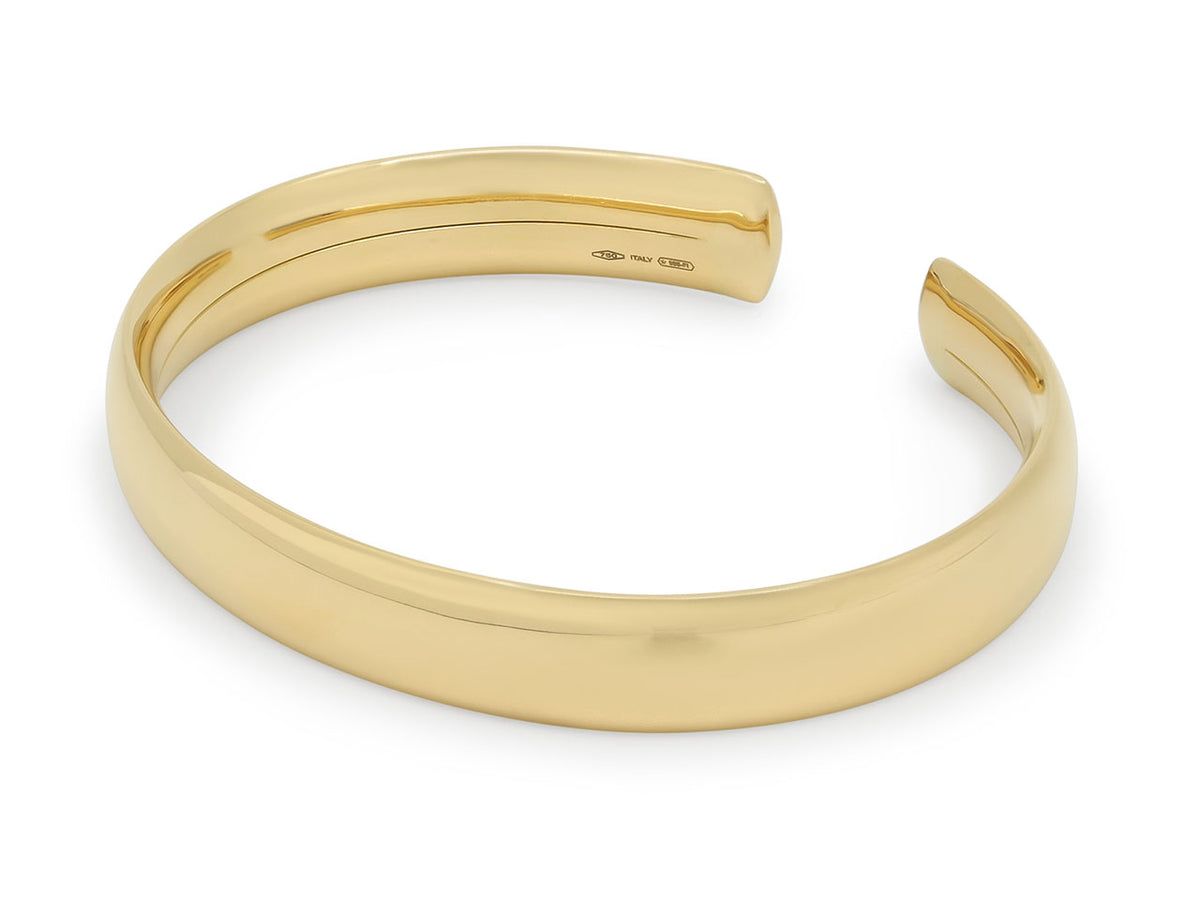 18K gold flexible domed cuff bracelet