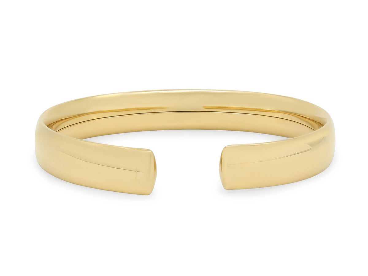 Polished 18K yellow gold flexible cuff bracelet