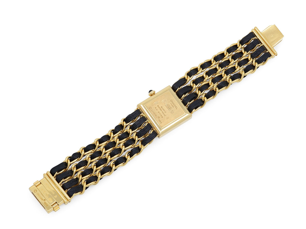 Chanel 'Mademoiselle' Watch in 18K Gold and Leather