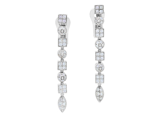 Bulgari 'Lucea' Diamond Earrings in 18K White Gold