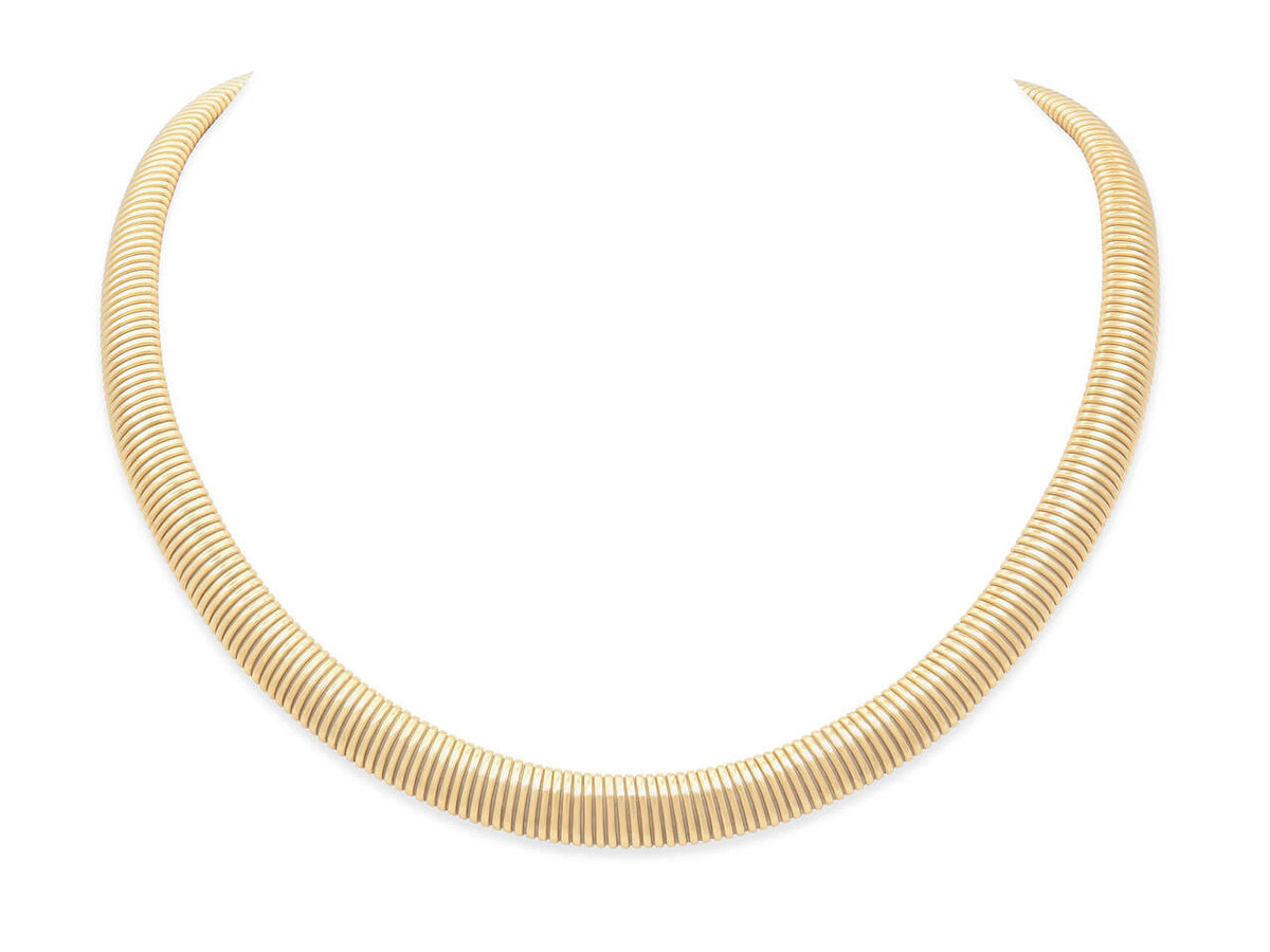 Handcrafted 18K yellow gold Tubogas necklace