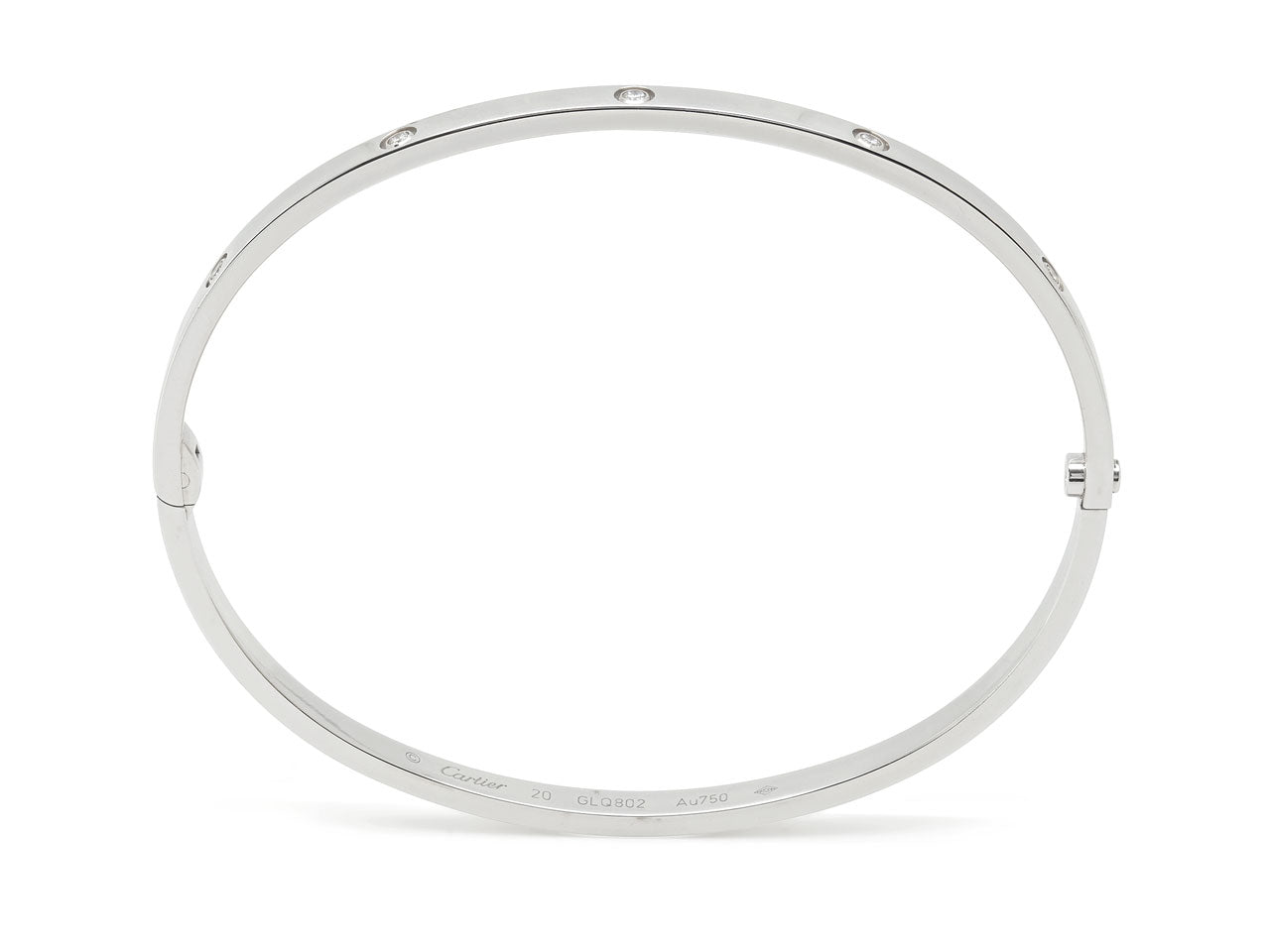 Cartier Diamond 'Love' Bracelet in 18K White Gold, Small Model, 10 Diamonds Size 20