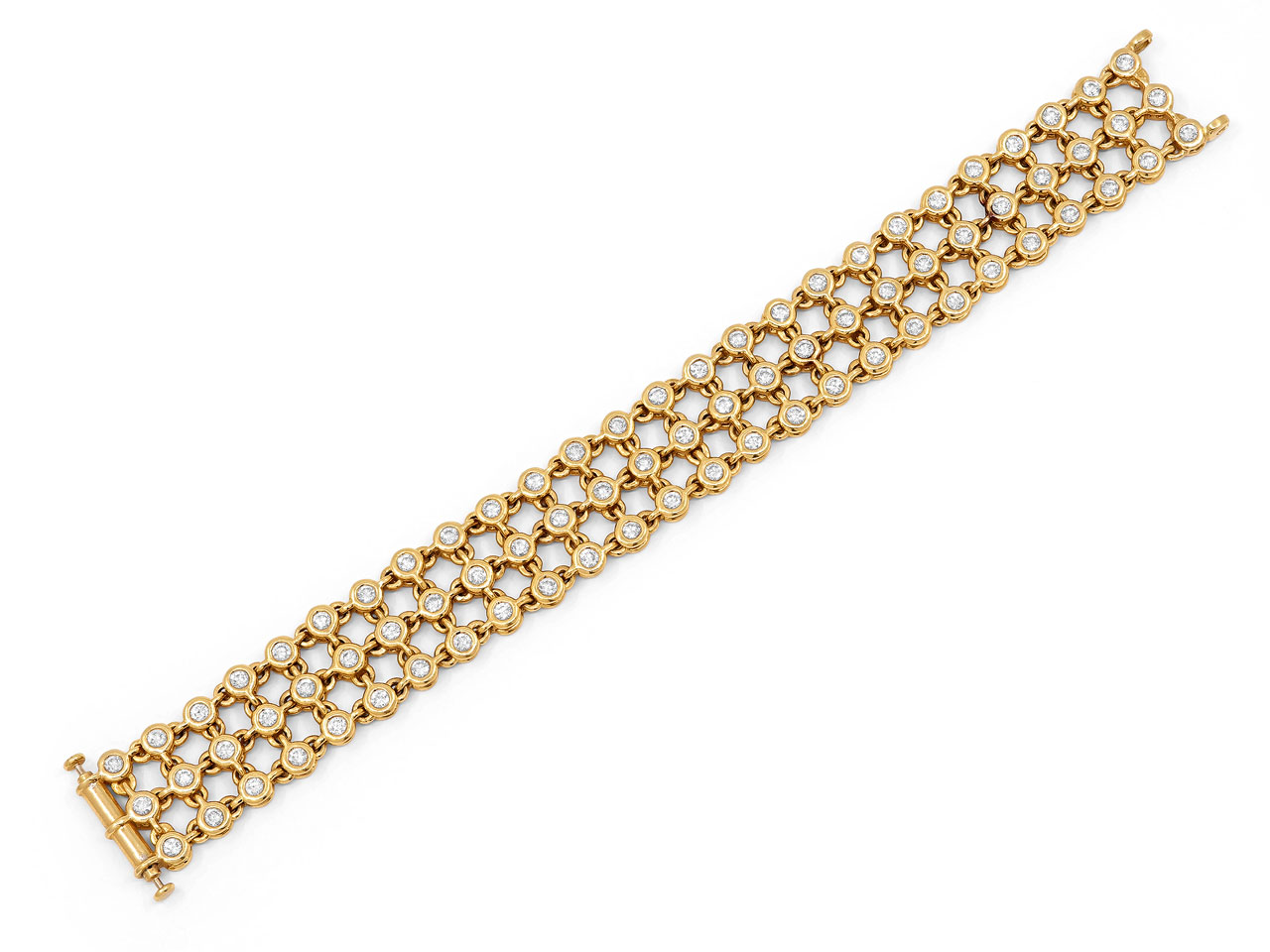 Multi-Color Sapphire, Ruby and Diamond Reversible Bracelet in 18K Gold