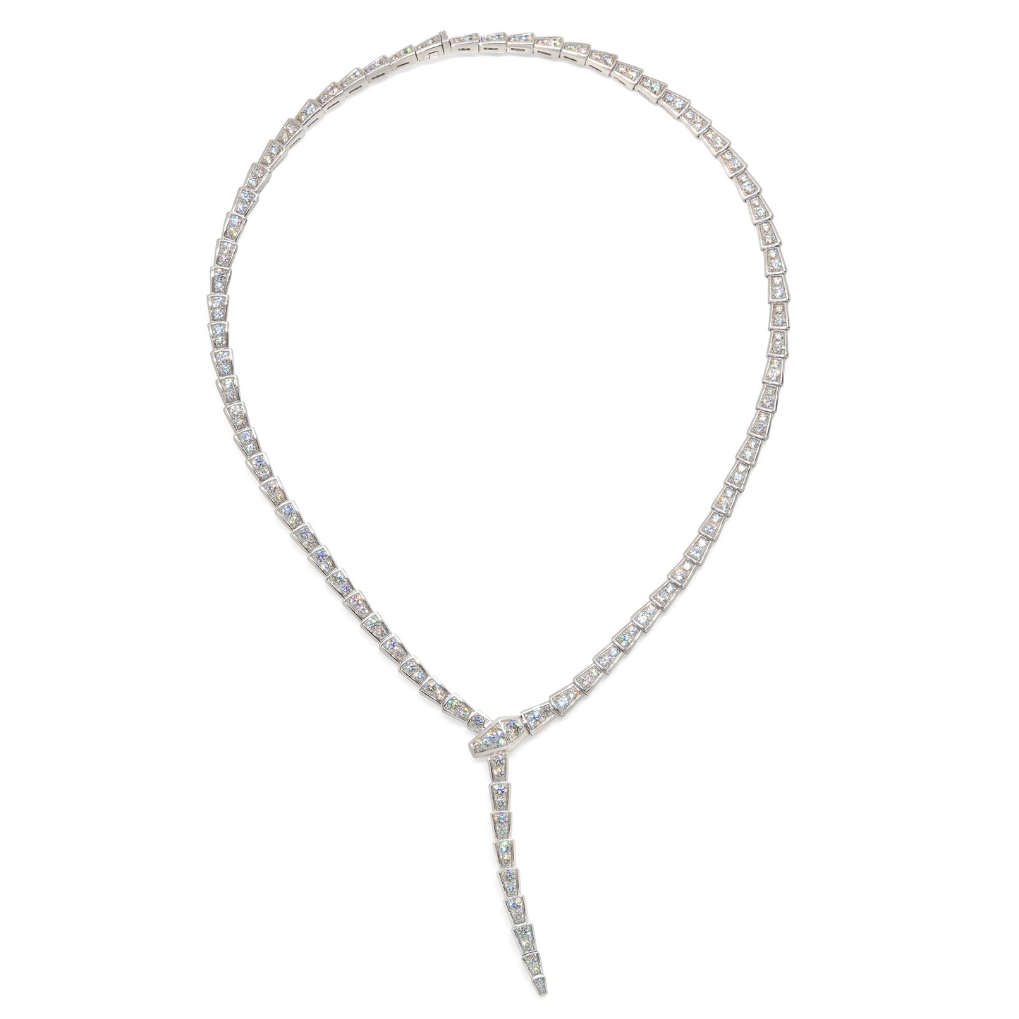 Bulgari 'Serpenti Viper' Diamond Necklace in 18K White Gold