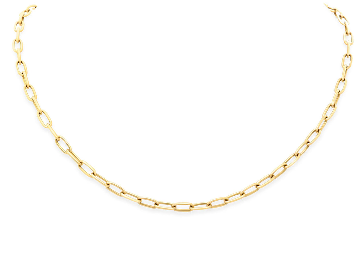 Italian 18K yellow gold cable link chain necklace