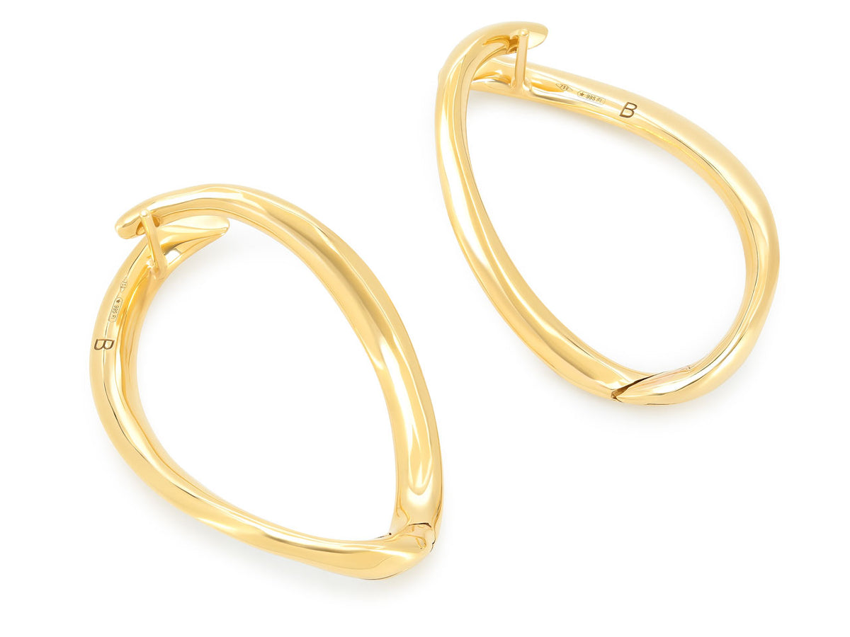 18K yellow gold elongated loop earrings