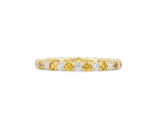 Tiffany & Co. 'Embrace' Yellow Sapphire and Diamond Eternity Band in 18K Gold