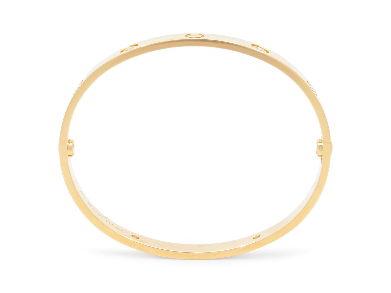 Cartier 'Love' Bracelet, 4 Diamonds, 18K Gold, Size 18