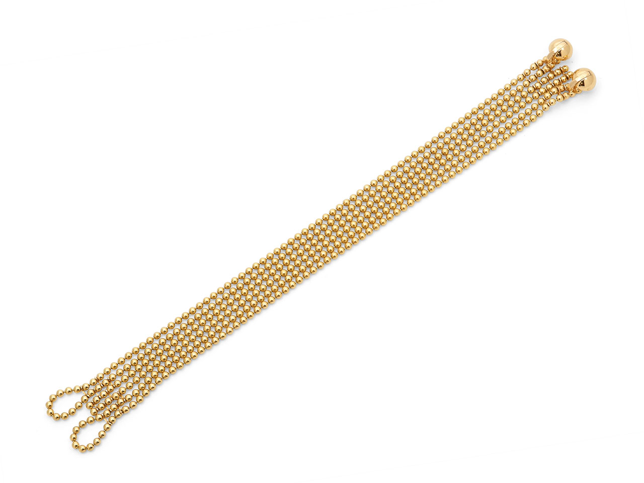 Cartier 'Draperie De Décolleté' Multi-Strand Bracelet in 18K Gold with six beaded strands and loop closures, Beladora Archive Vintage Cartier Bracelets