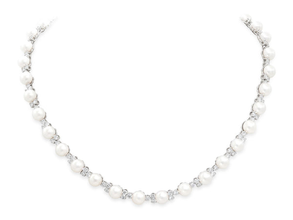 Tiffany & Co. 'Aria' Diamond and Pearl Necklace in P #518780