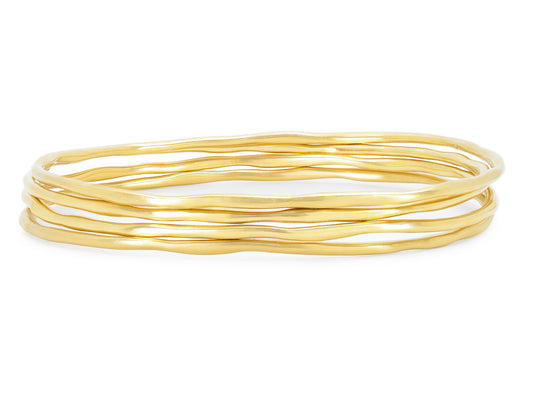 Set of Four Bangle Bracelets in 18K Gold