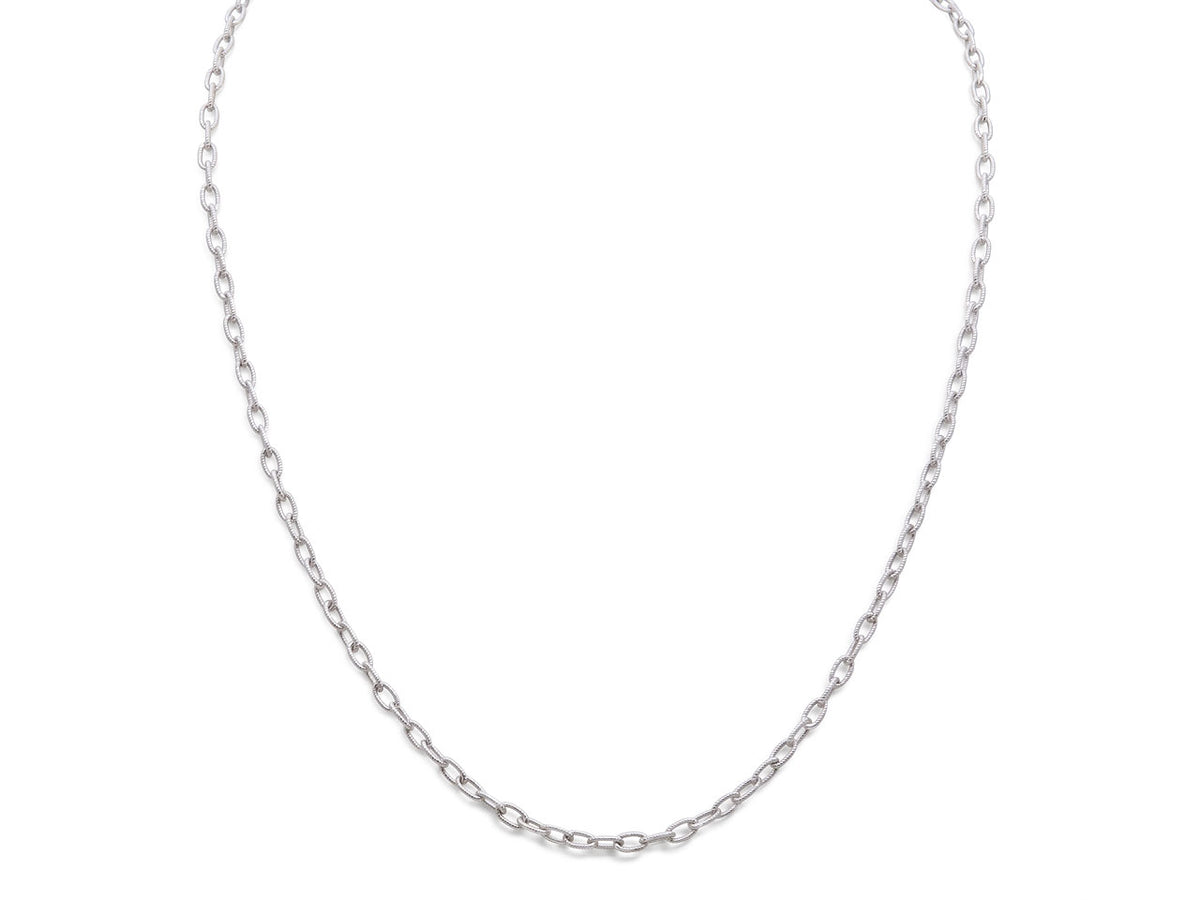 Oval Link Necklace in 18K White Gold