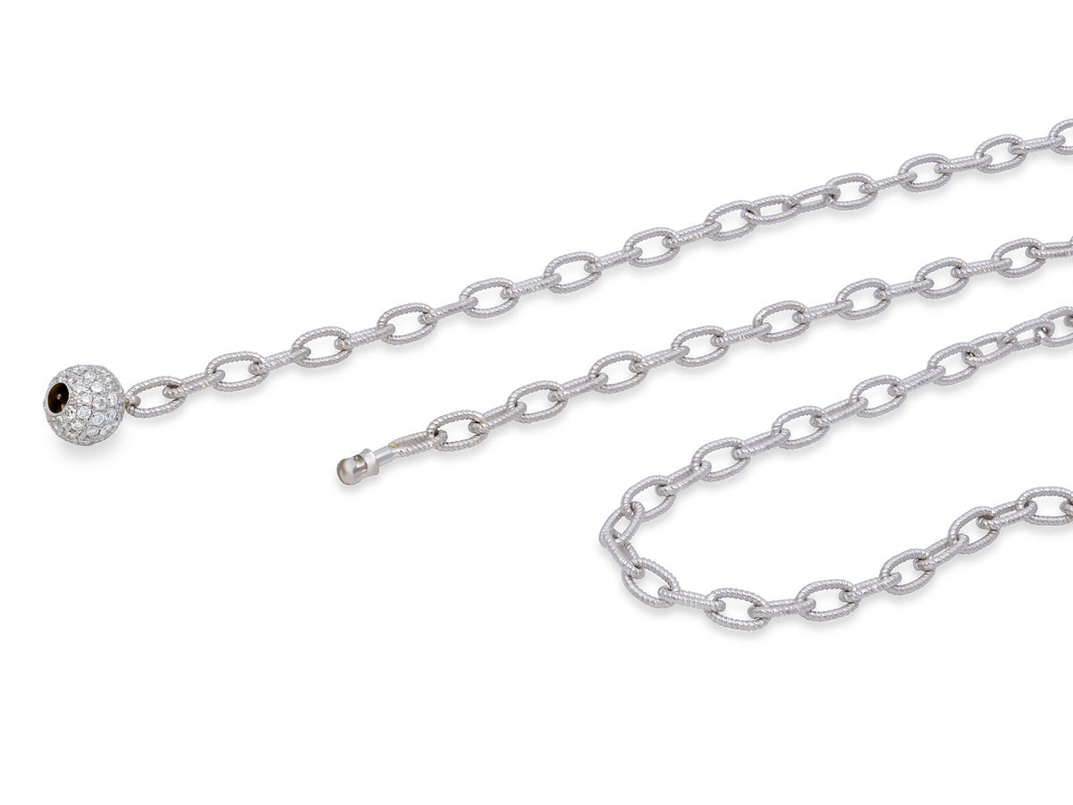 Oval Link Necklace in 18K White Gold