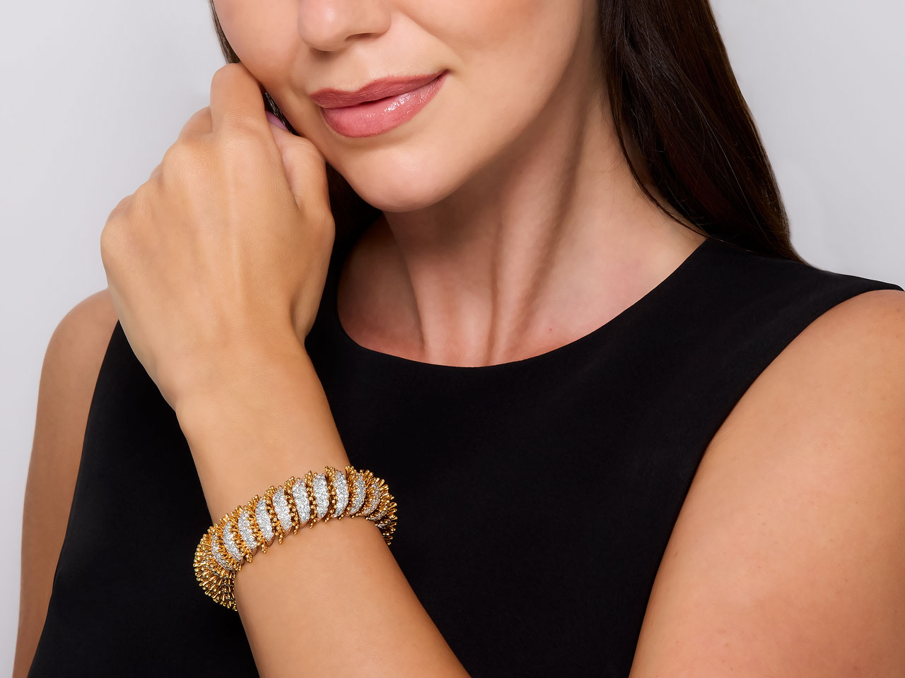 David Webb Diamond Bracelet in 18K Gold and Platinum