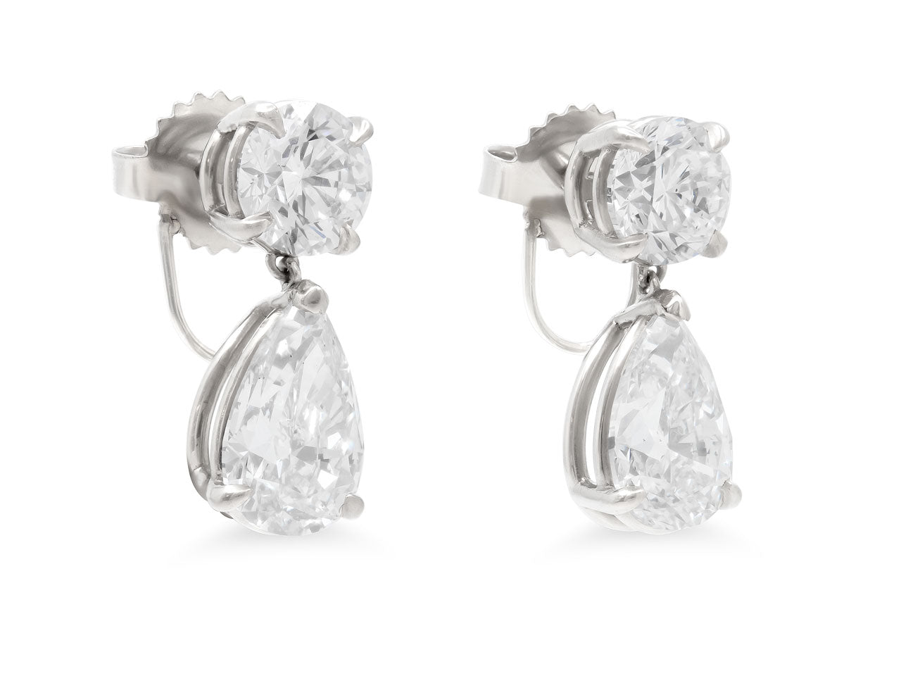 Beladora 'Bespoke' Diamond Drop Earrings, 4.95 total carats, in Platinum