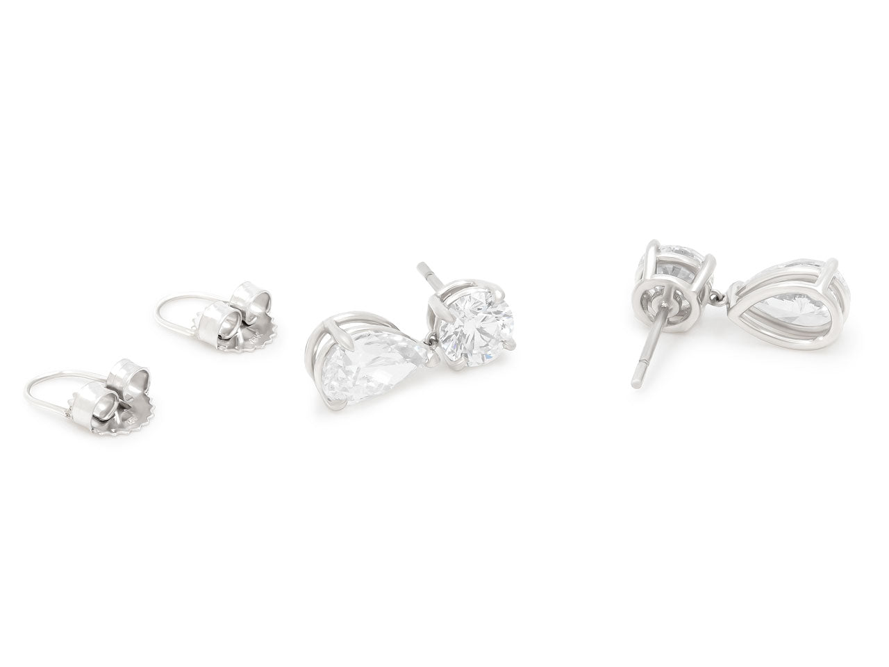 Beladora 'Bespoke' Diamond Drop Earrings, 4.95 total carats, in Platinum