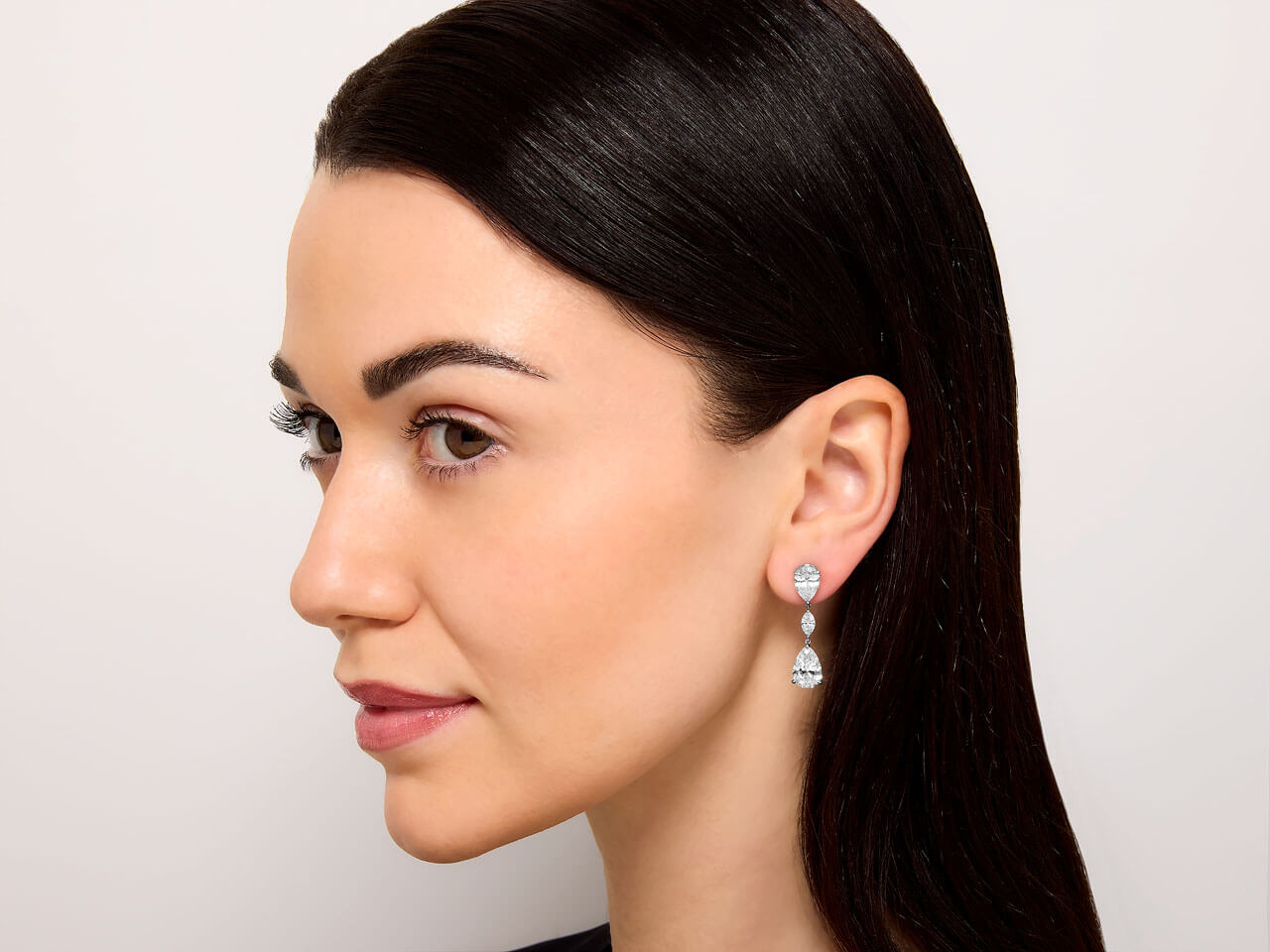Beladora 'Bespoke' Pear Shape Diamond Drop Earrings, 7.74 carats, in Platinum