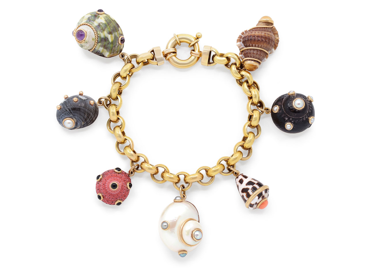 Maz Shell Charm Bracelet in 14K Gold