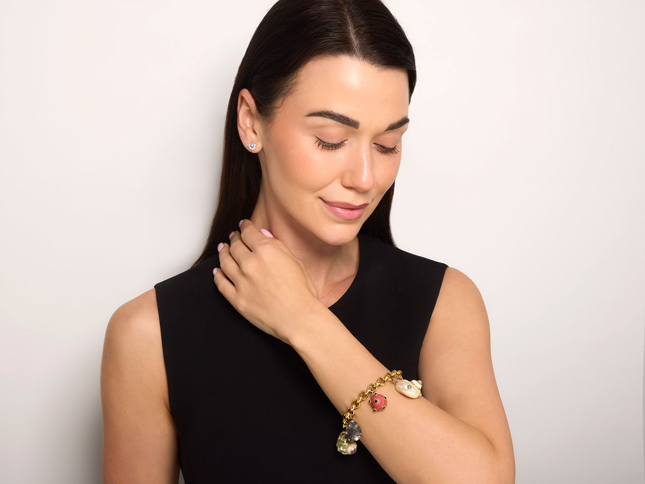 Maz Shell Charm Bracelet in 14K Gold