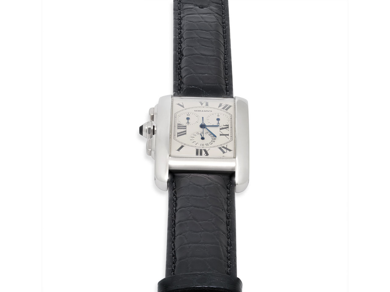 Cartier 'Tank Americaine' Chronoflex Watch in 18K White Gold
