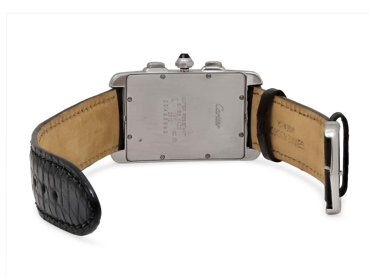 Cartier 'Tank Americaine' Chronoflex Watch in 18K White Gold