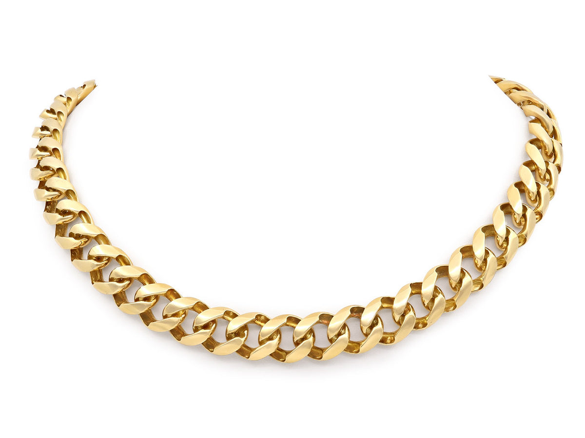 Curb Link Necklace in 18K Gold