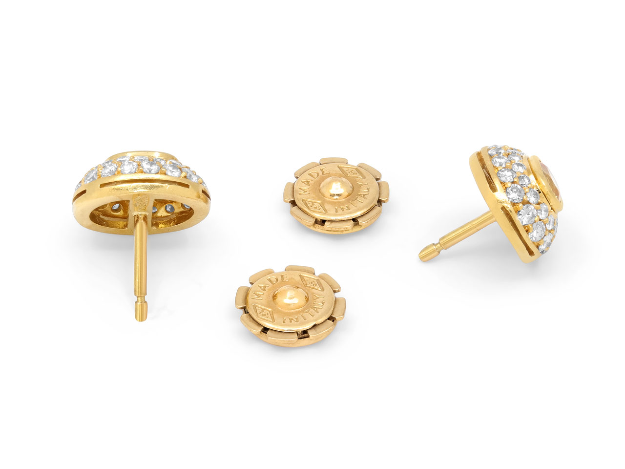 Yellow Sapphire and Diamond Earrings in 18K Gold