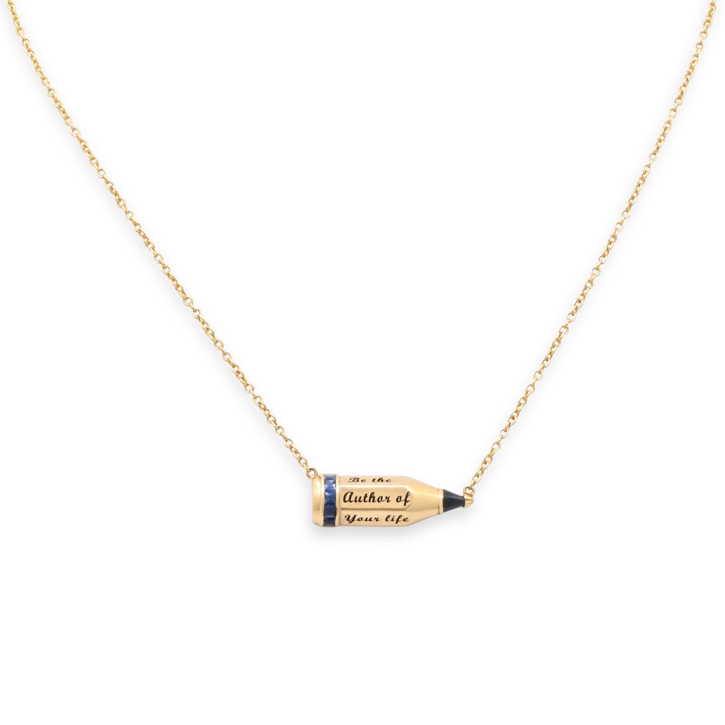 Sally Sohn 'Pencil' Sapphire Necklace in 18K Gold