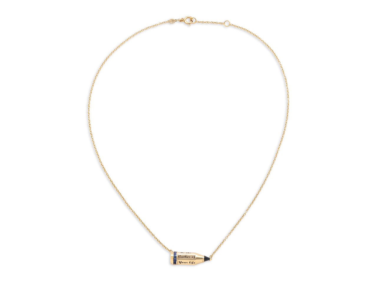Sally Sohn 'Pencil' Sapphire Necklace in 18K Gold