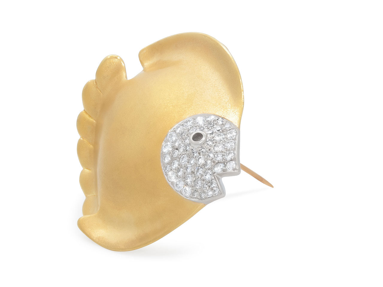 Tiffany & Co. Angela Cummings Diamond Fish Brooch/Pendant in 18K Gold and Platinum