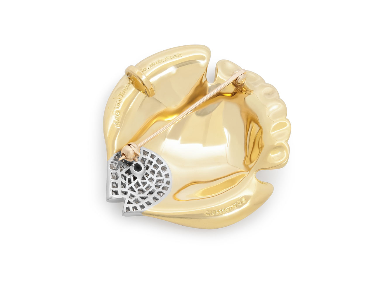 Tiffany & Co. Angela Cummings Diamond Fish Brooch/Pendant in 18K Gold and Platinum