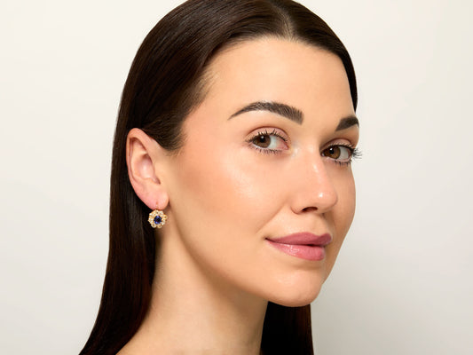 Antique Victorian Sapphire and Diamond Earrings in 18K Gold