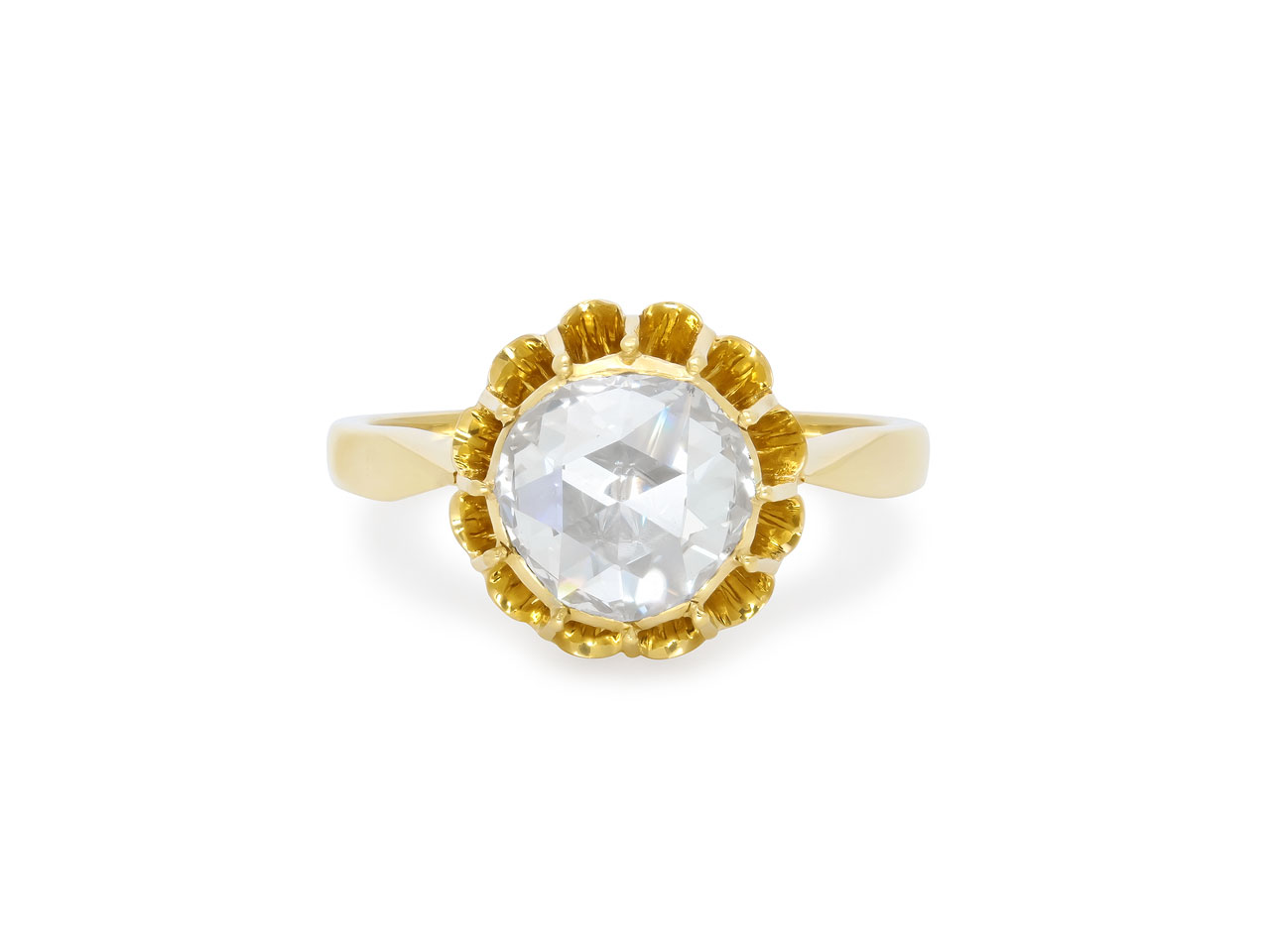 Antique-style Rose-cut Diamond Ring in 18K Gold