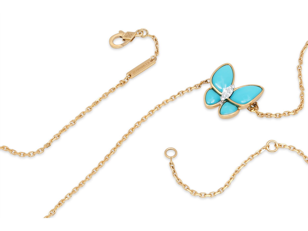 Van Cleef & Arpels 'Two Butterfly' Turquoise Pendant in 18K Gold